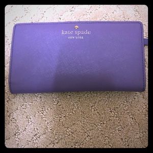 Kate Spade purple cross hatched leather wallet